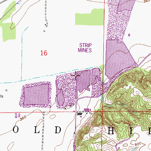 Topographic Map of Fresh Water Lake Dam, IL