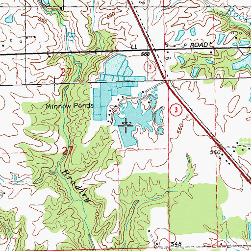 Topographic Map of Illinois No Name Number 2020 Dam, IL
