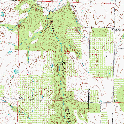 Topographic Map of Lake Thunderhawk Dam, IL