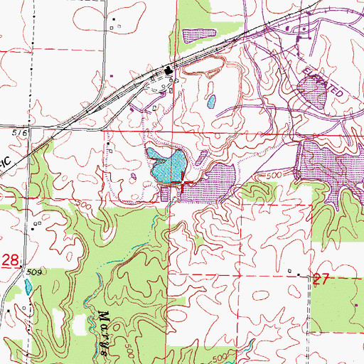 Topographic Map of Illinois No Name Number 2023 Dam, IL