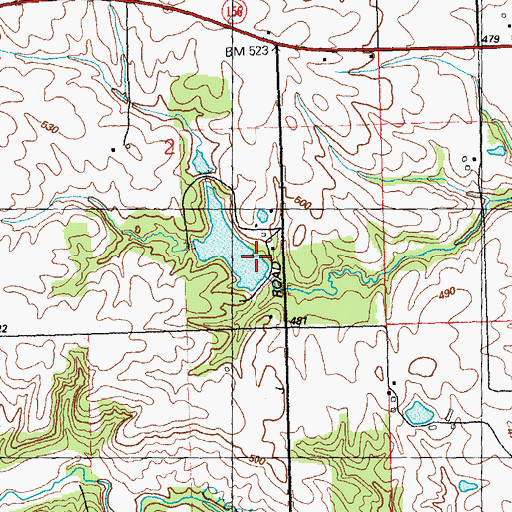 Topographic Map of Illinois No Name Number 2027 Dam, IL