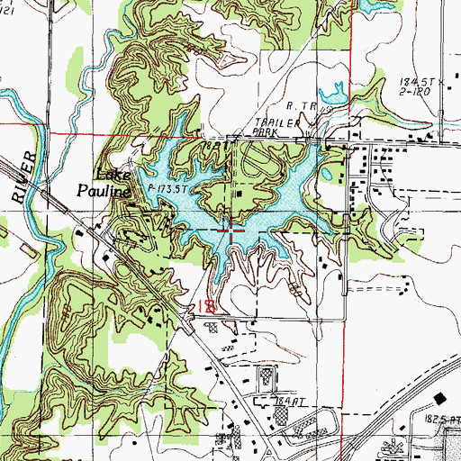 Topographic Map of Lake Pauline, IL