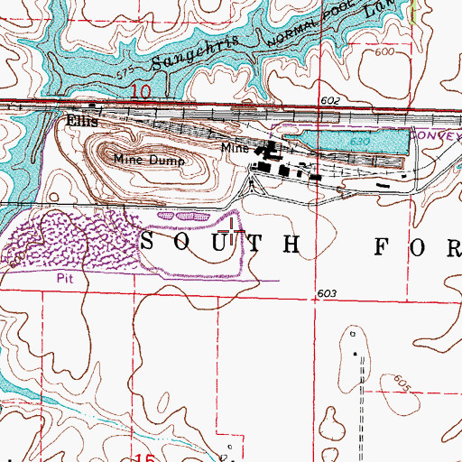 Topographic Map of Slurry Impoundment Number 1 Dam, IL