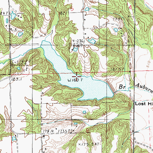 Topographic Map of Mill Creek Watershed Impoundment Reservoir, IL