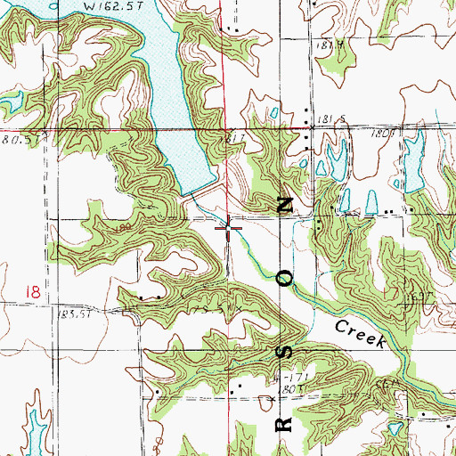 Topographic Map of Mill Creek Watershed Structure Number 7 Dam, IL