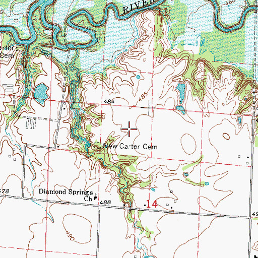 Topographic Map of Weiss Lake, IL