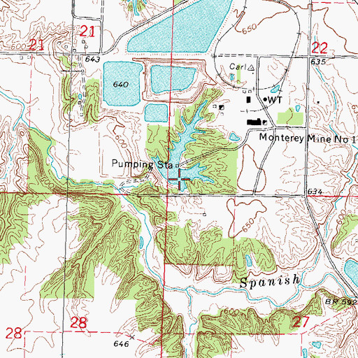 Topographic Map of Recirculation Pond, IL