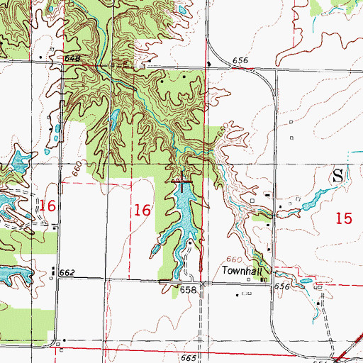 Topographic Map of Whites Pond Dam, IL