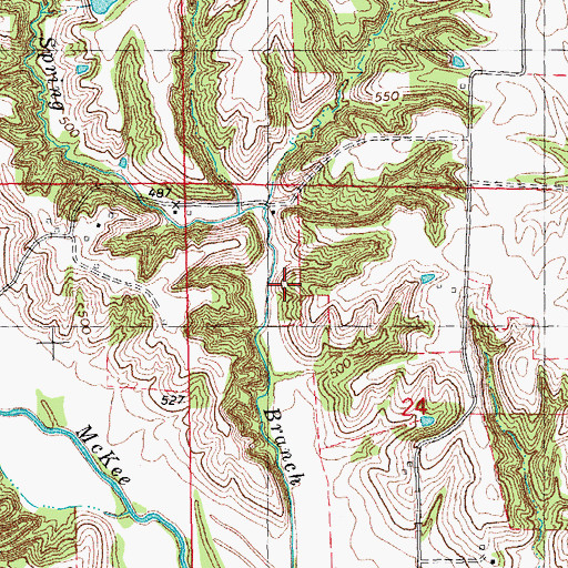 Topographic Map of De Frates-Shaeffer Lake Dam, IL