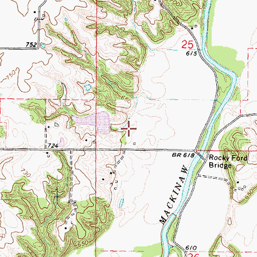 Topographic Map of Le Baube Lake Dam, IL