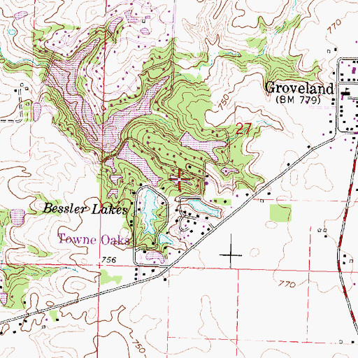 Topographic Map of Bessler Lake, IL
