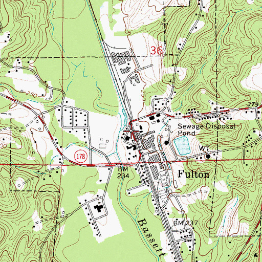Topographic Map of Fulton Post Office, AL