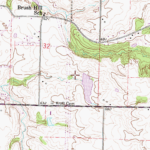 Topographic Map of Birkey Lake Dam, IL