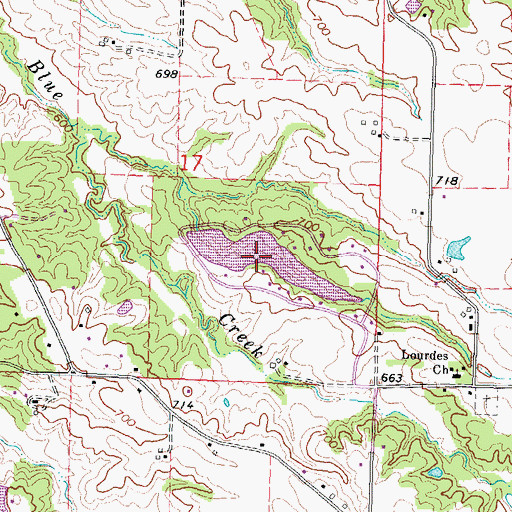 Topographic Map of Lake Santa Fe, IL