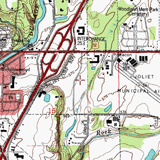 Topographic Map of Joliet Junior College Lake, IL