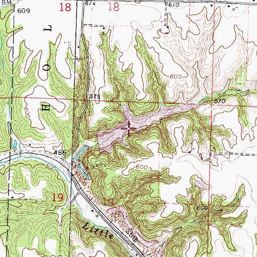 Topographic Map of Hollis Park Lake, IL