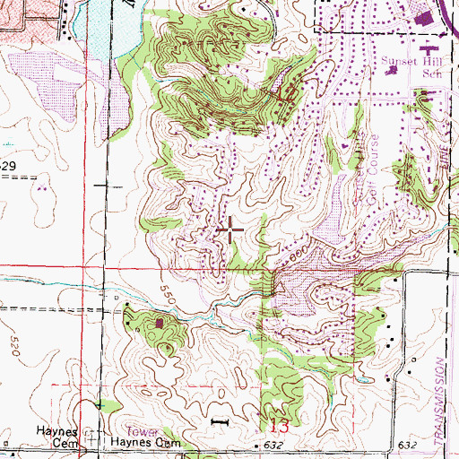 Topographic Map of Sunset Hills Dam Number 1, IL