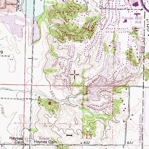 Topographic Map of Sunset Hills Lake Number 1, IL