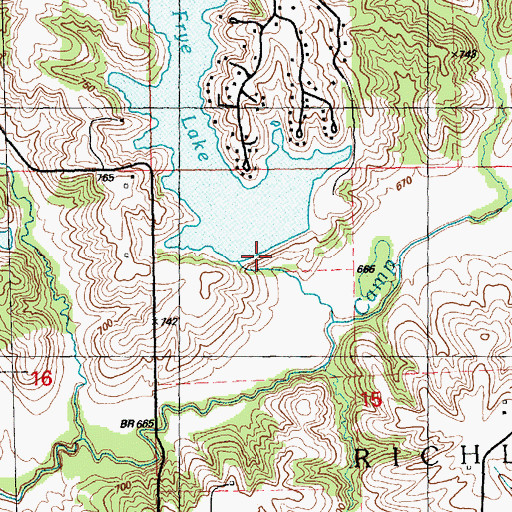 Topographic Map of Fyre Lake Dam, IL