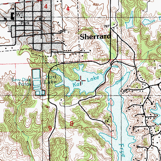 Topographic Map of Karl Lake, IL