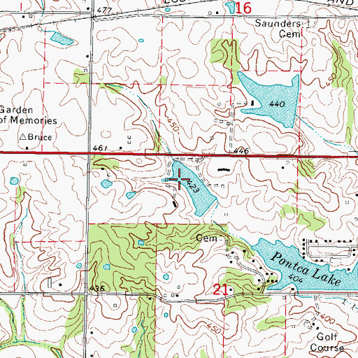 Topographic Map of Absher Lake Dam, IL