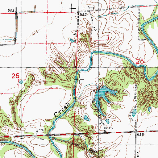 Topographic Map of Denbys Pond Dam, IL