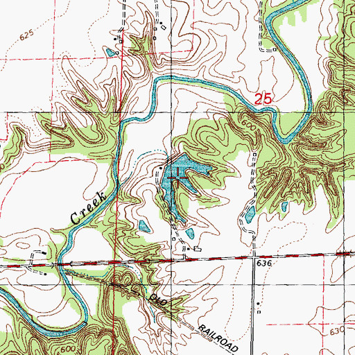 Topographic Map of Denbys Pond, IL