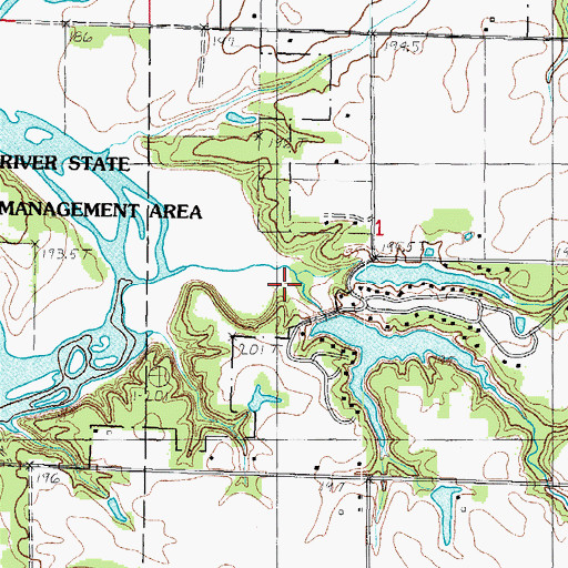 Topographic Map of Elim Lake Dam, IL