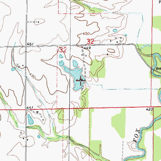 Topographic Map of Illinois No Name Number 2037 Dam, IL