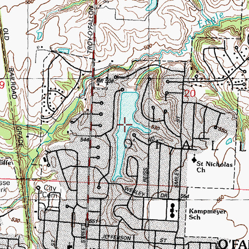 Topographic Map of Fairwood Lake, IL