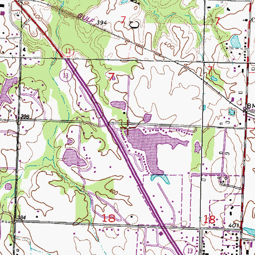 Topographic Map of New Thompson Lake Dam, IL