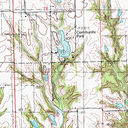Topographic Map of Roodhouse Lake, IL