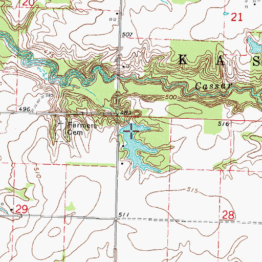 Topographic Map of Illinois No Name Number 2040 Dam, IL