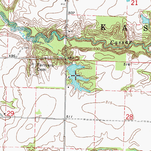 Topographic Map of Illinois No Name Number 2040 Reservoir, IL
