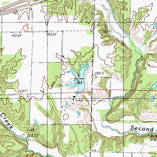Topographic Map of Shoemakers Pond, IL