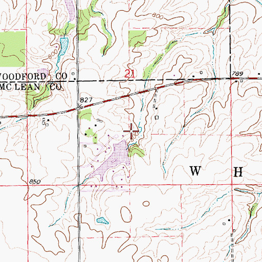 Topographic Map of Sunset Lake Subdivision Dam, IL