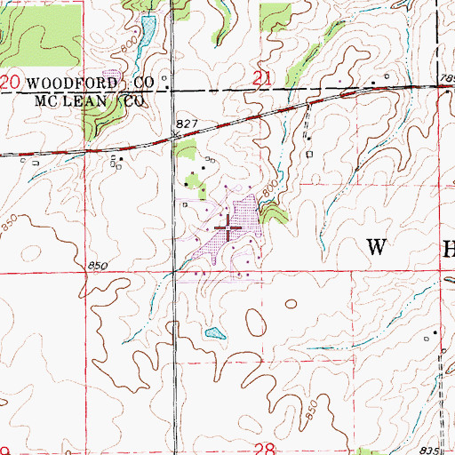 Topographic Map of Sunset Lake, IL