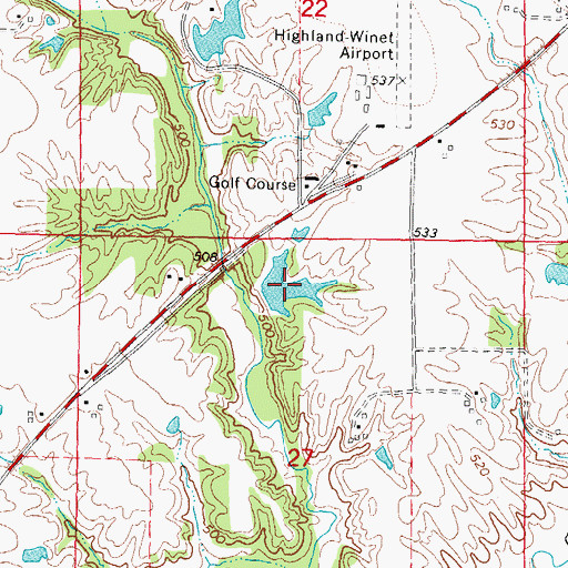 Topographic Map of Rayburn Lake, IL