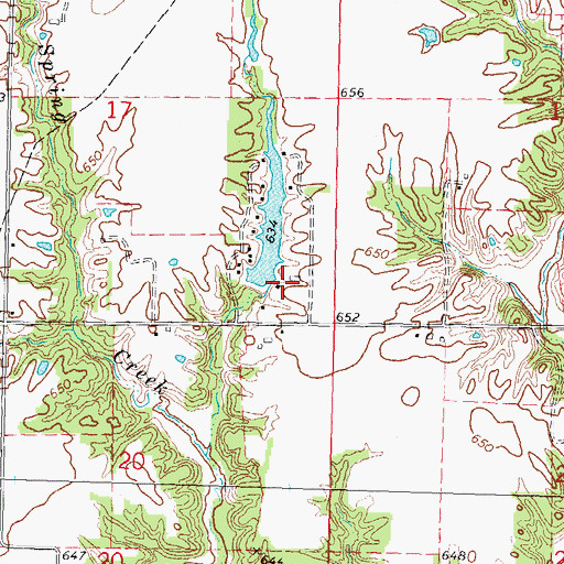Topographic Map of Lake Edward Club Dam, IL