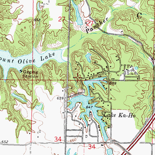 Topographic Map of Lake Ka-Ho Dam Number 1, IL