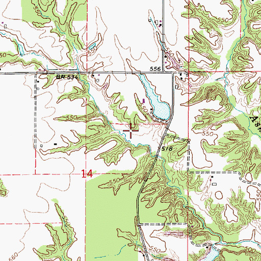 Topographic Map of Illinois No Name Number 2043 Reservoir, IL