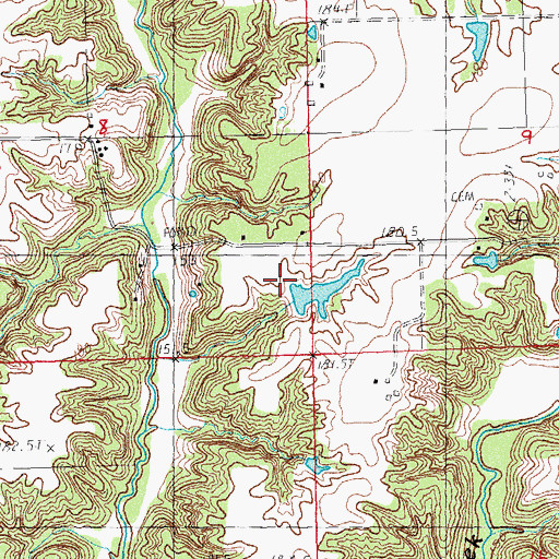 Topographic Map of Jones Pond Dam, IL