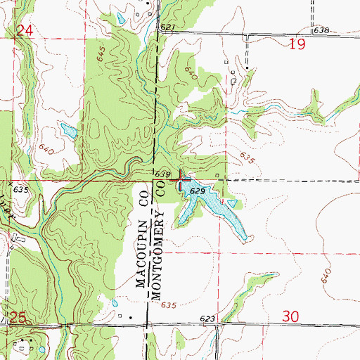 Topographic Map of Heeren Pond Dam, IL