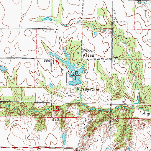 Topographic Map of Armstrong Pond, IL