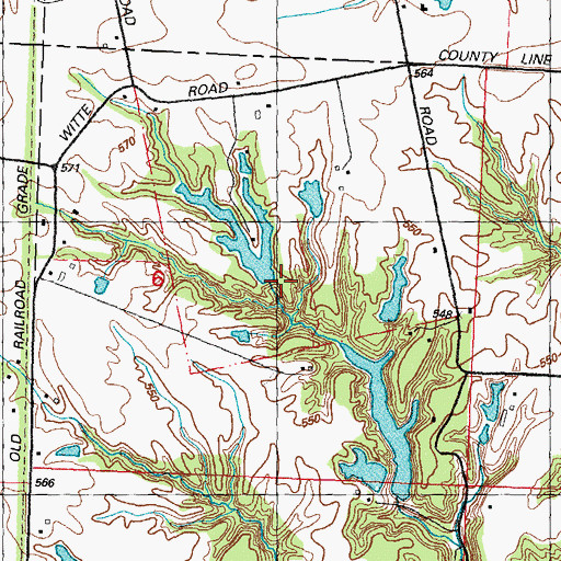 Topographic Map of Kapes Lake Dam, IL