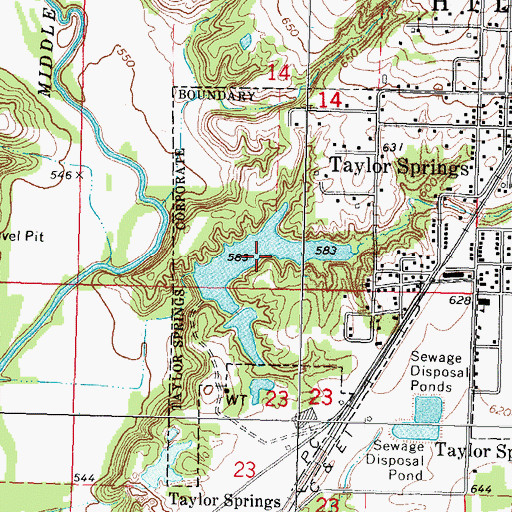 Topographic Map of American Zinc Smelter Company Large Lake, IL