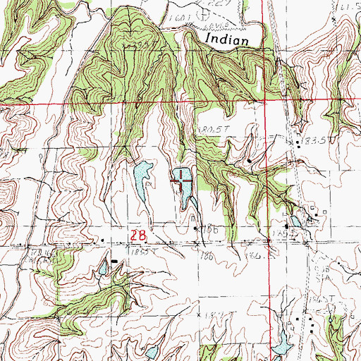 Topographic Map of Fretag Lake, IL