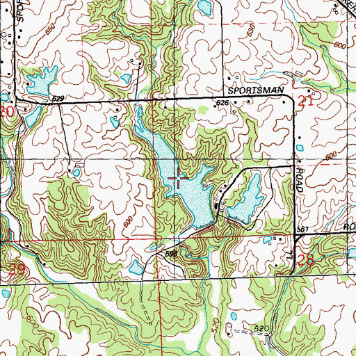 Topographic Map of Waterloo Sportsman Club Lake, IL