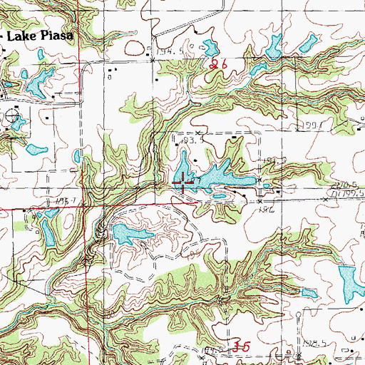 Topographic Map of Craig Lake Dam, IL