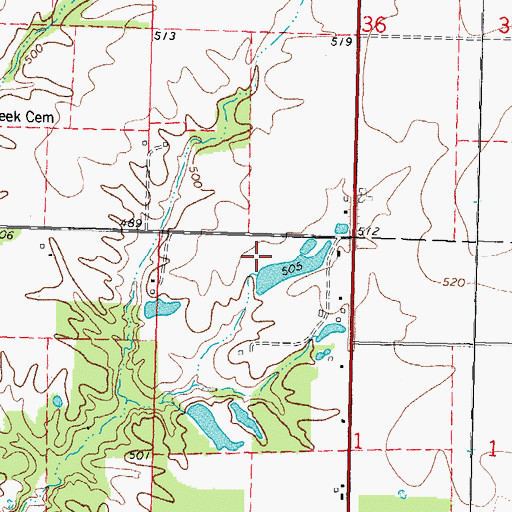 Topographic Map of Habbes Lake Dam, IL
